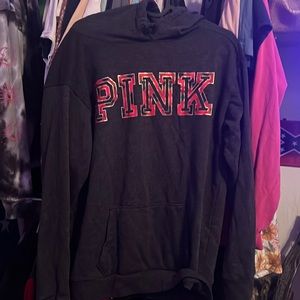 A women’s hoodie the brand is PINK gray soft jacket